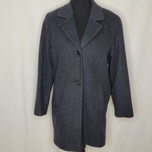 Kristen Blake Womens 70% Wool 10% Cashmere Blend Two-Button Top Coat - Size S